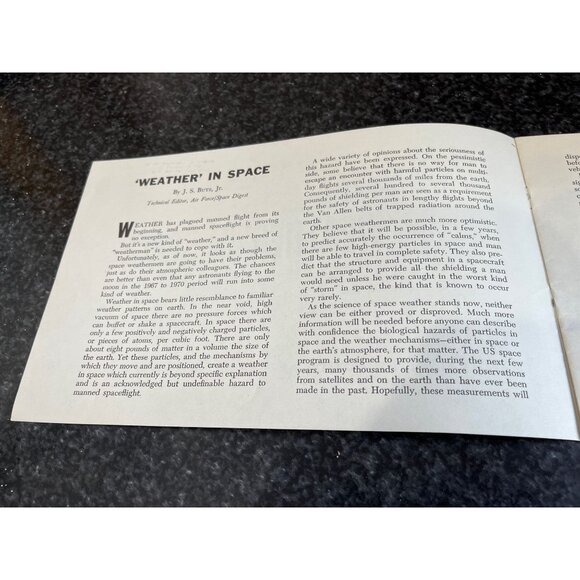 Vintage NASA 'Weather In Space' By J. S. Butz, Jr. Booklet U.S. Government 1963 - Picture 2 of 5